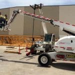 Operate Elevating Work Platform (RIIHAN301E) training showing personnel and an EWP on site.